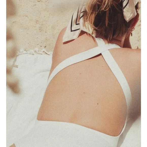 Andie swim The Tulum One Piece ribbed white one piece bathing suit - Picture 2 of 6